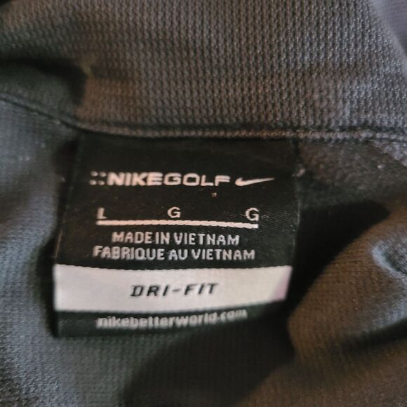 Nike Golf Dri Fit Polo Shirt Men's Size Large Gray With Company Logo SS - Picture 5 of 6